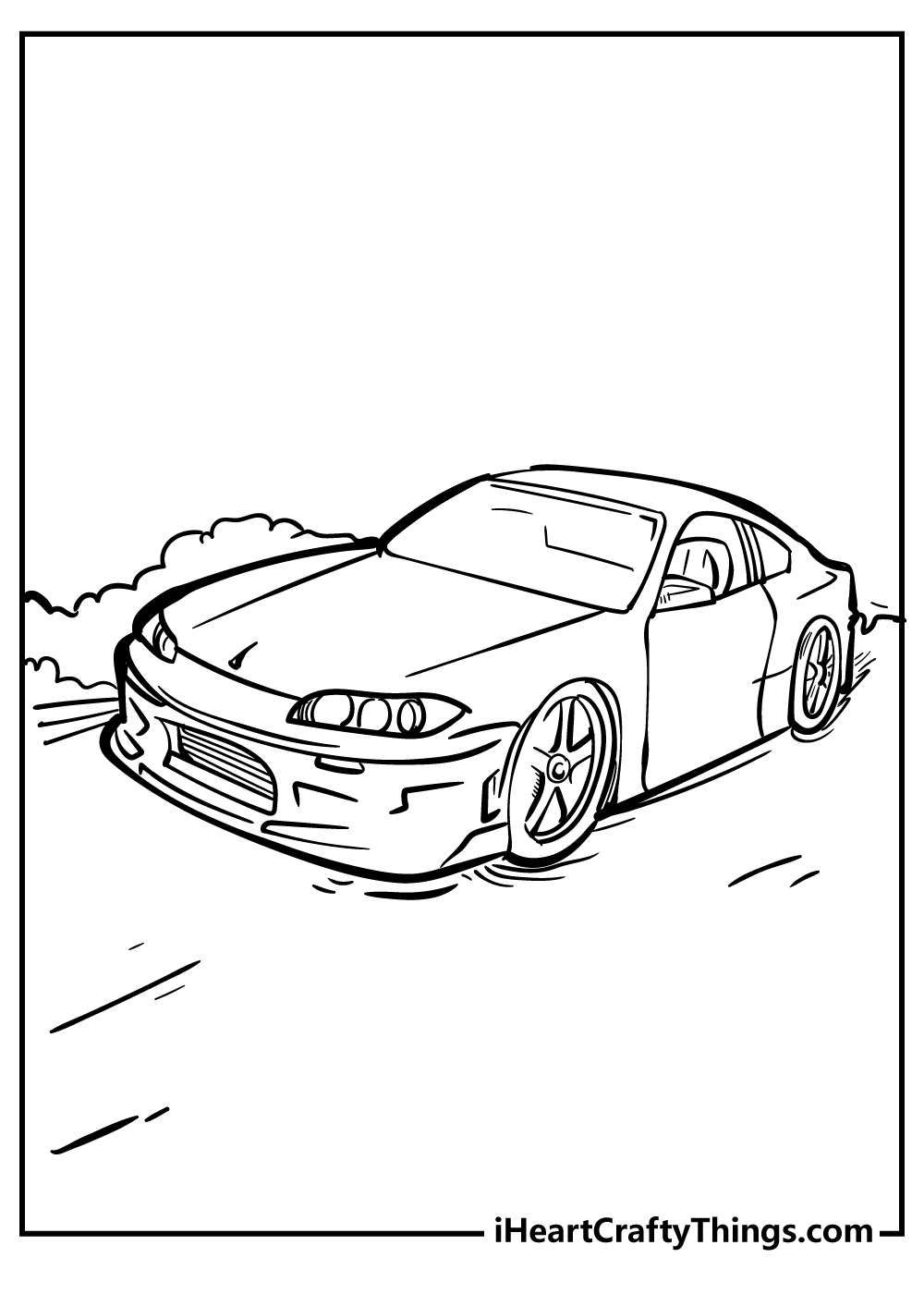 Car coloring page free printable