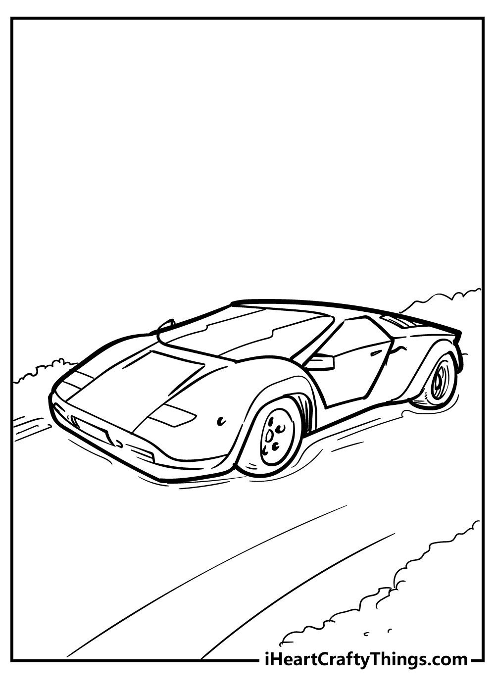 Sporty car coloring page