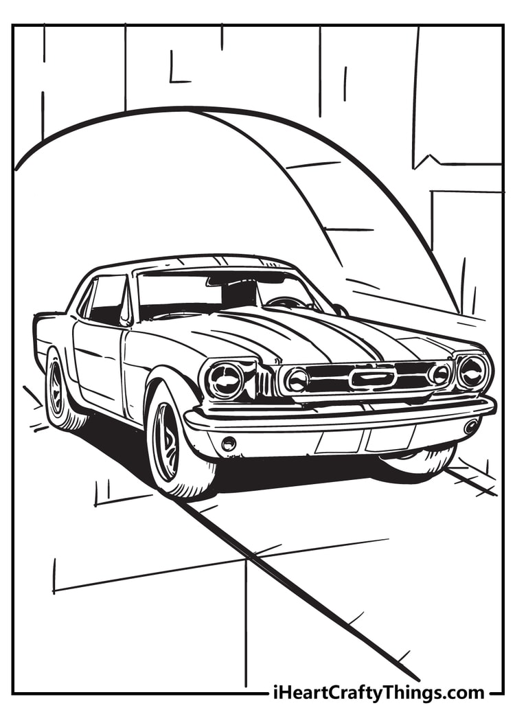 full coloring pages with cars