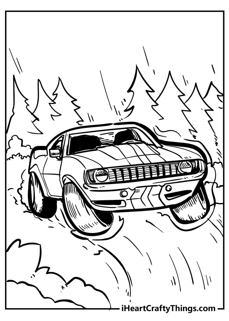 full coloring pages with cars