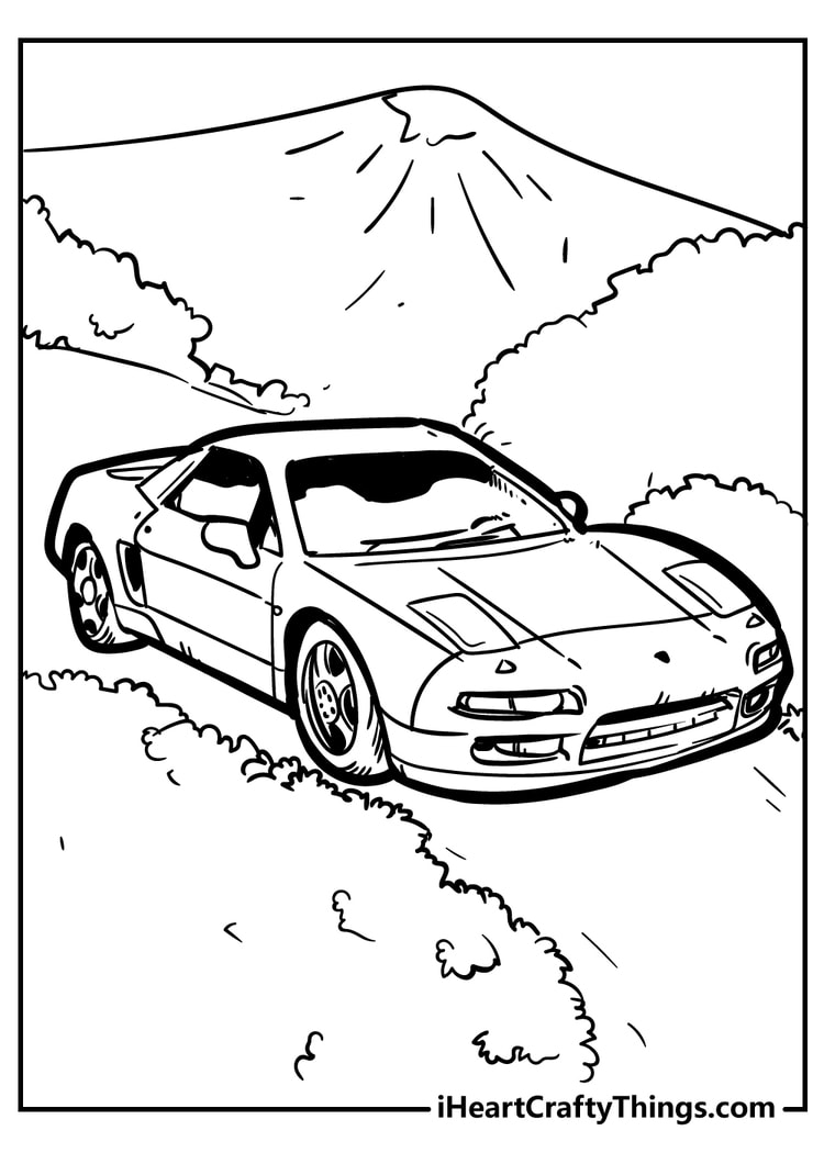 Preschool printable car template NSX