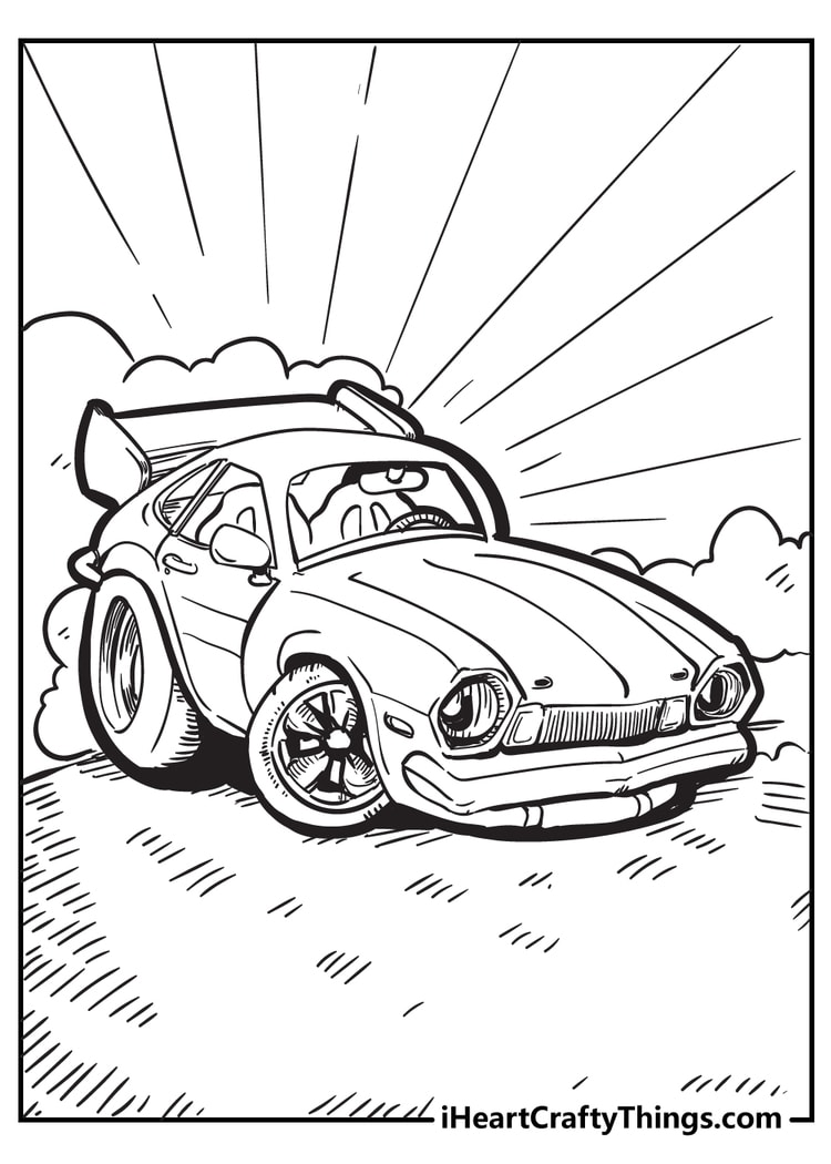 cute car coloring page