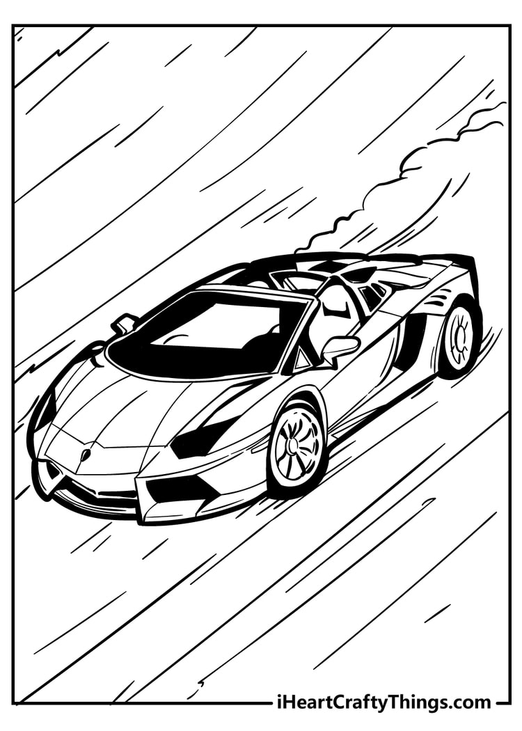 Drawings To Paint & Colour Cars - Print Design 011