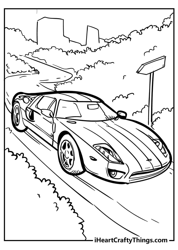 Car coloring pages for adults free printable