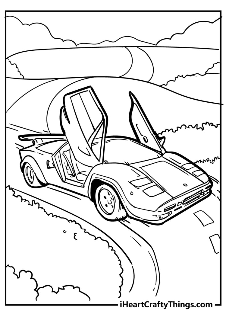 Car coloring pages for adults free printable