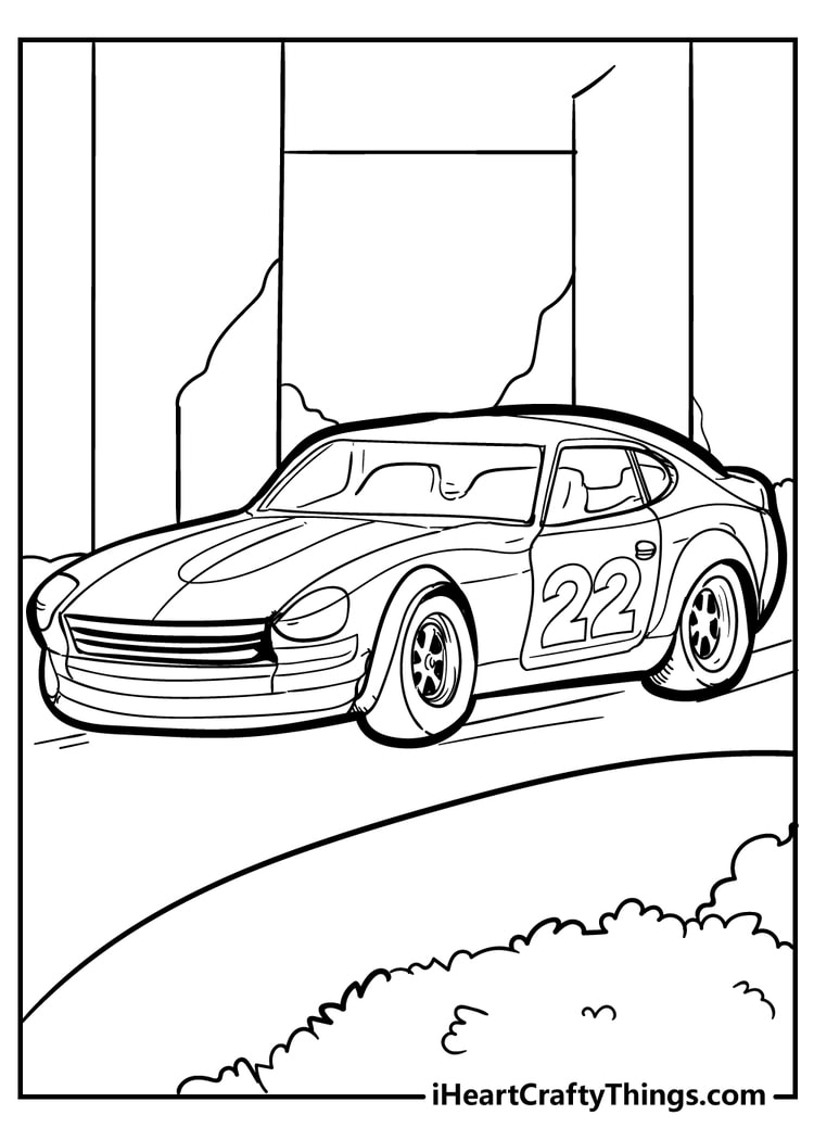 Car coloring printable for kids