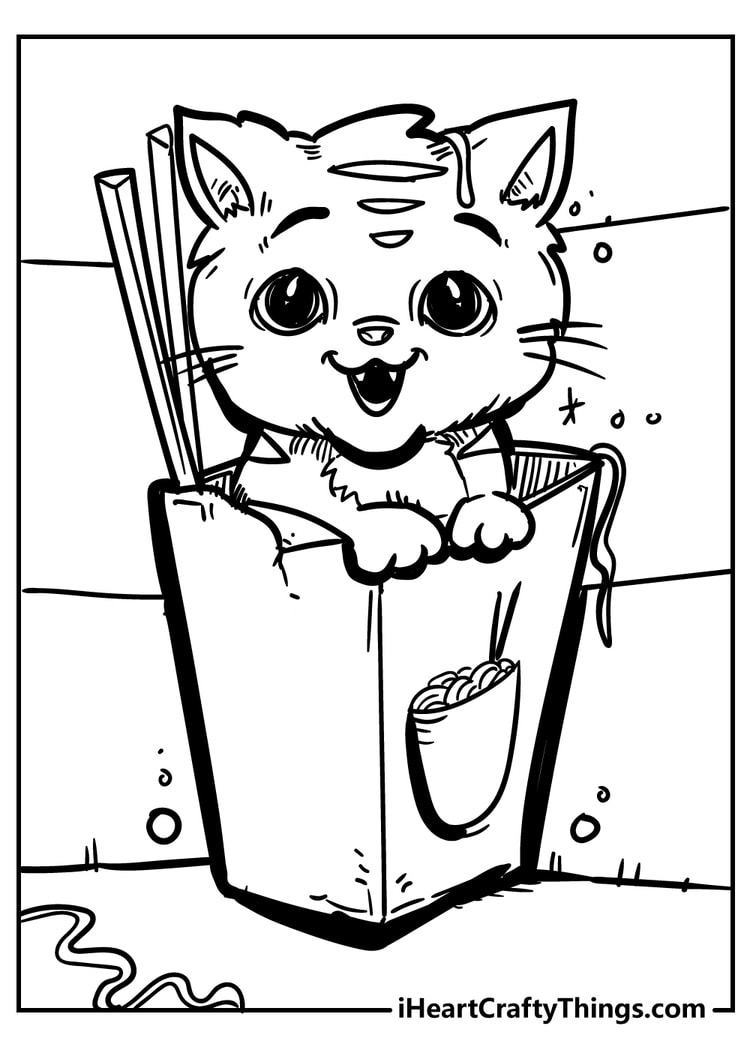 cute cat coloring Book for adults free download