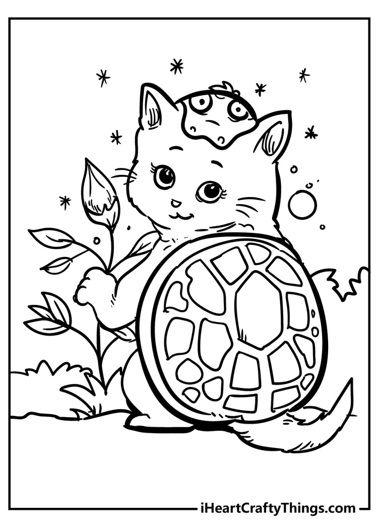 cute cat coloring Book for adults free download