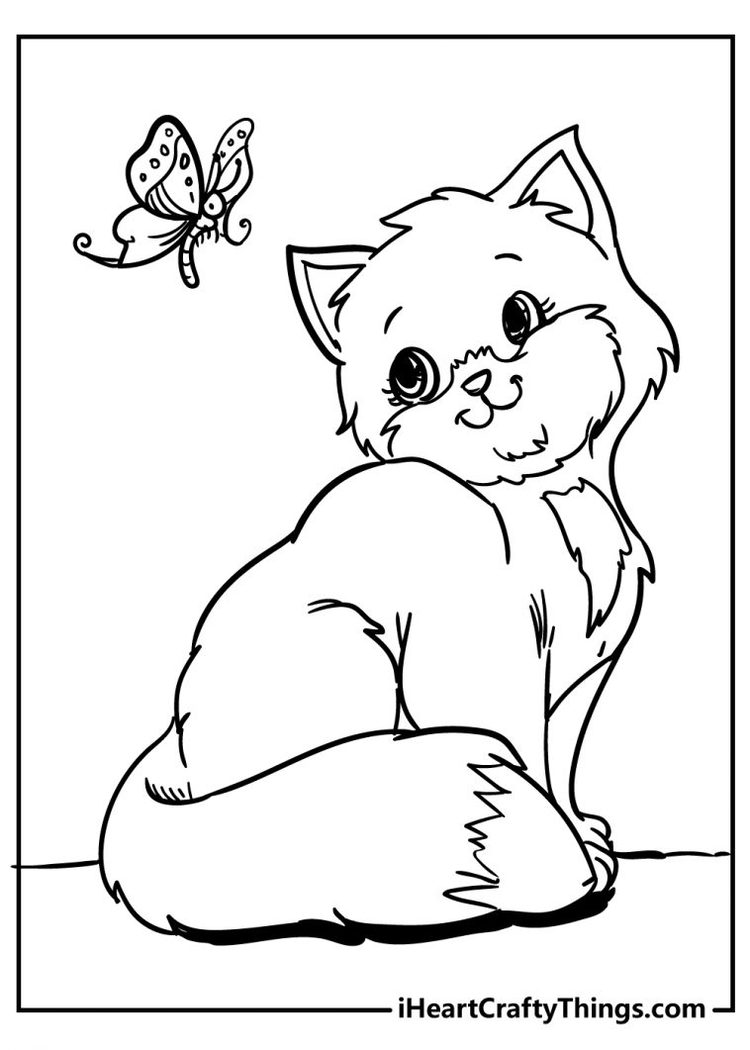 Cute coloring pages for girls cat - Lasiskate