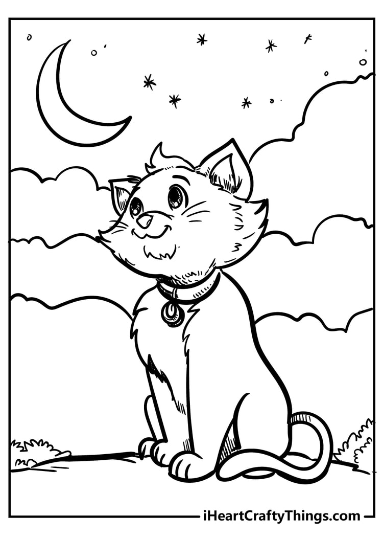 cute cat coloring pages for preschoolers free printable