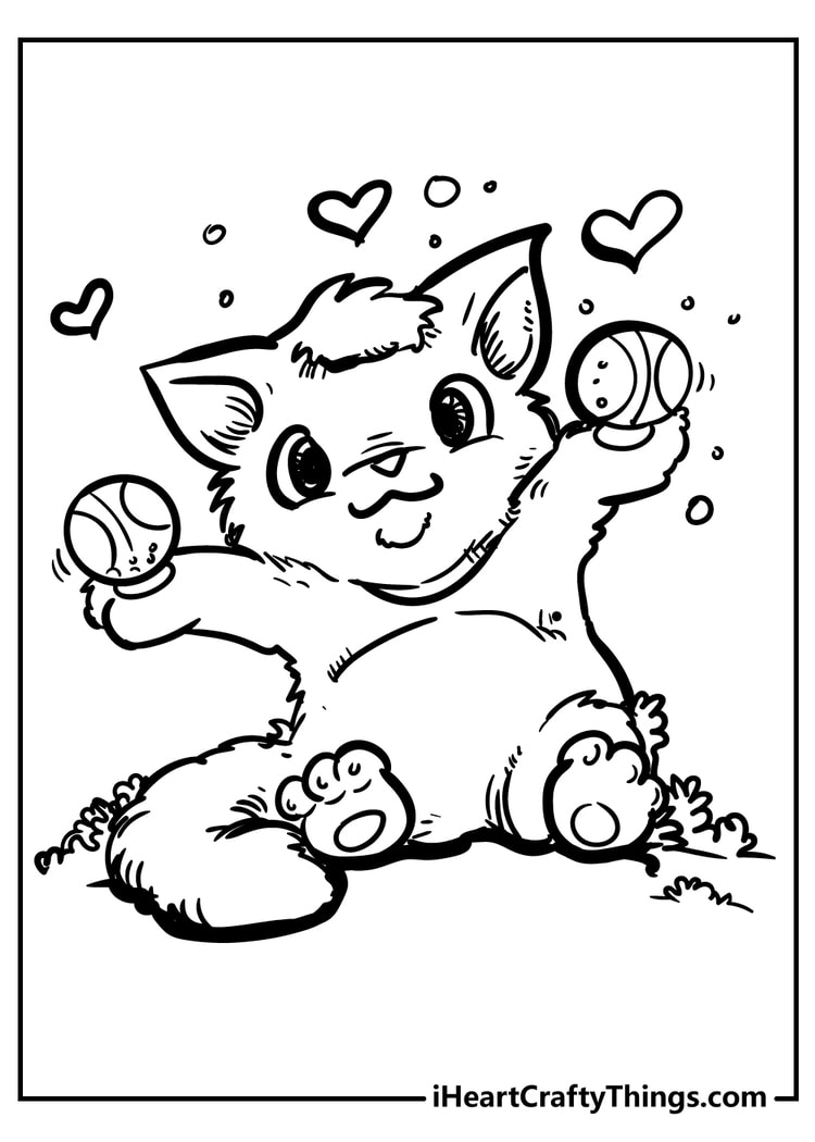 cute cat coloring pages free pdf download