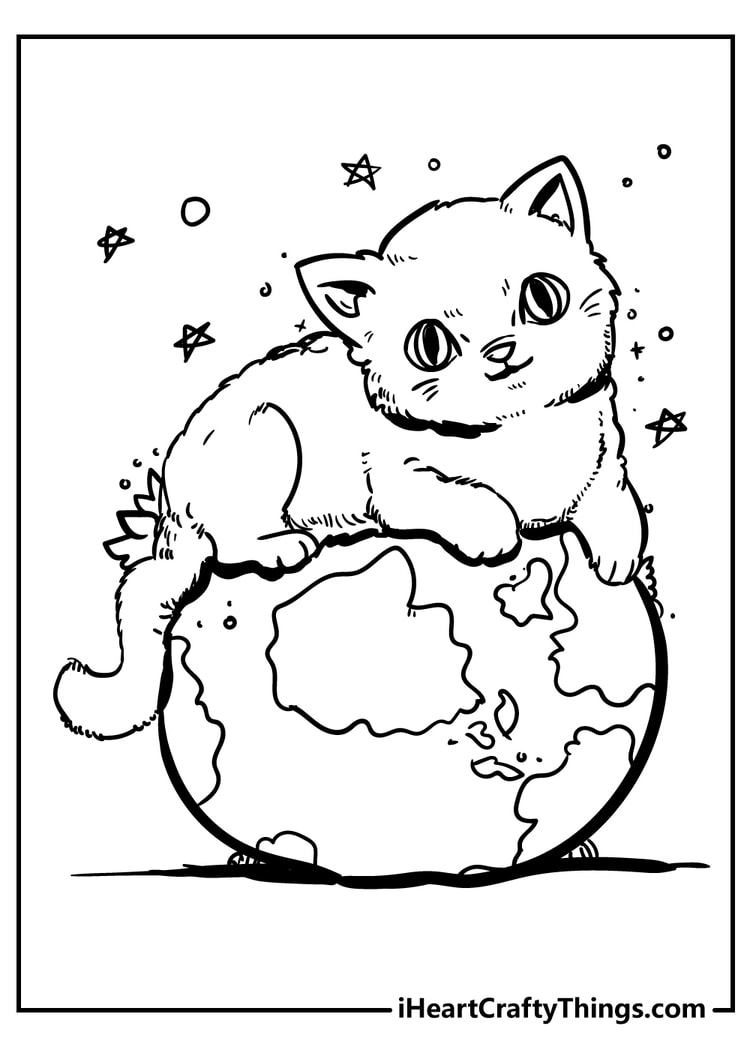 hard cat coloring pages