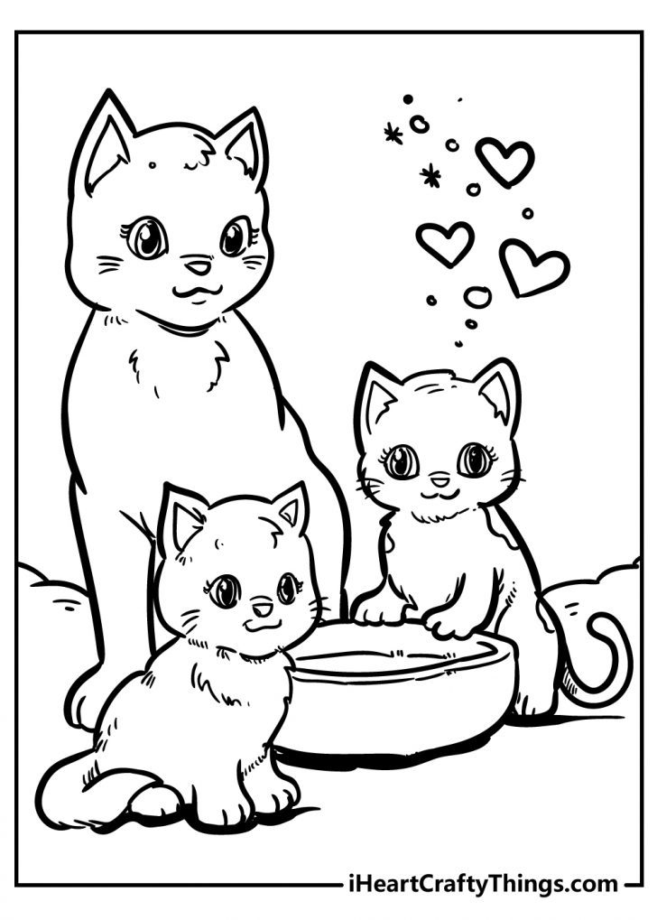 Cute Cat Coloring Pages - 100% Unique And Extra Cute (2021)