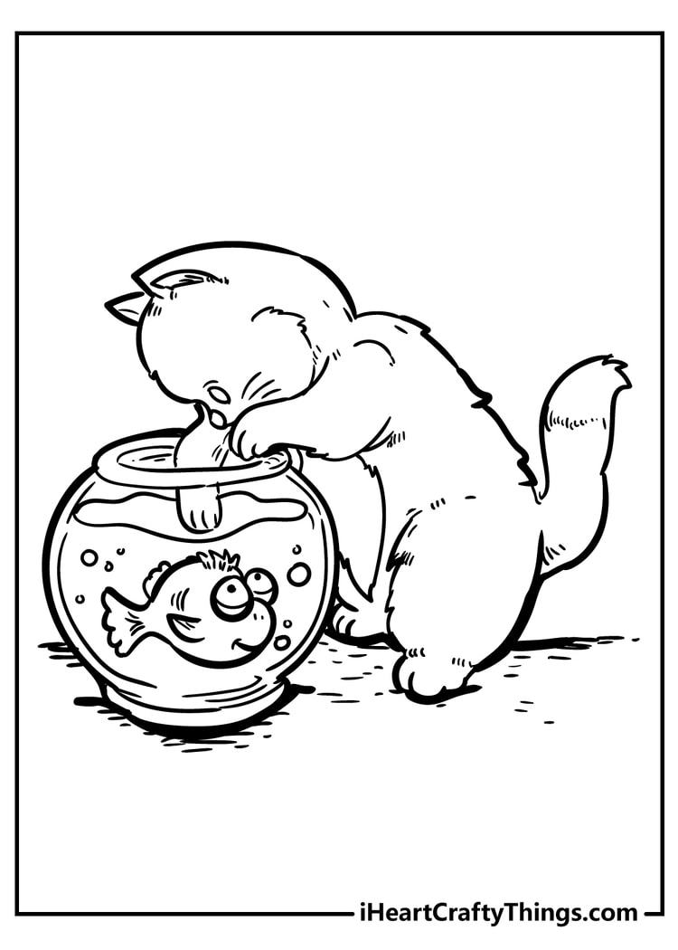 cute cat coloring pages for preschoolers free printable