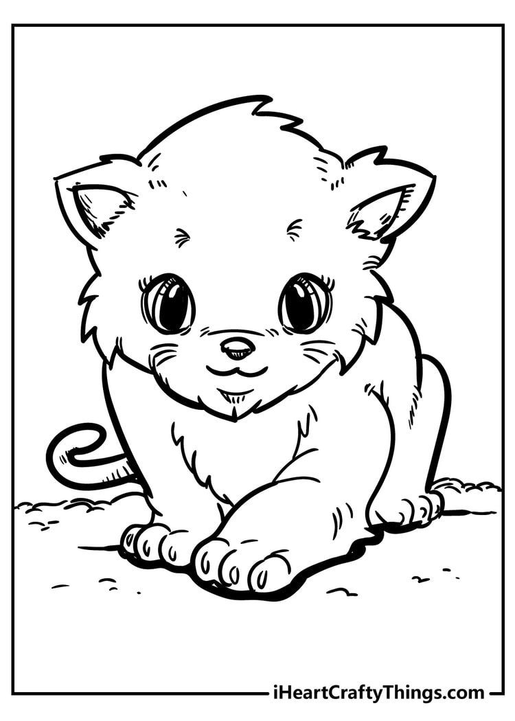 cute cat coloring book free printable