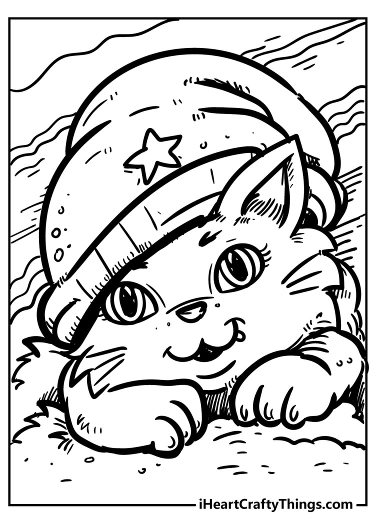 cute cat coloring pages 100 unique and extra cute 2022