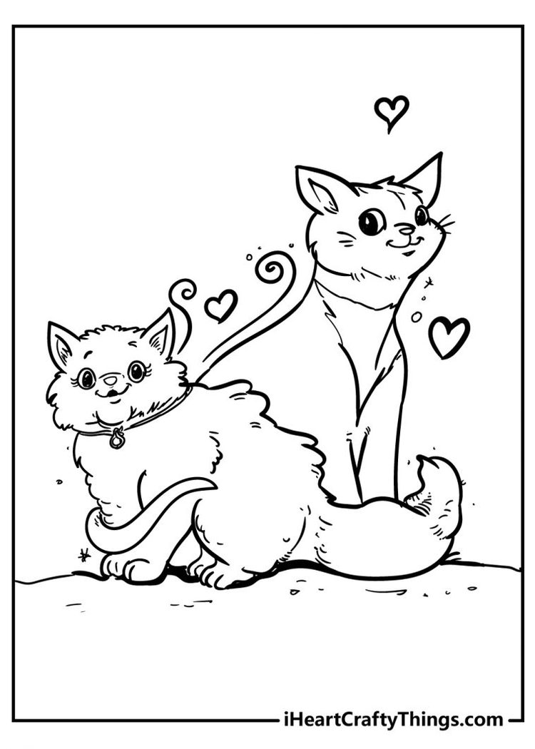 Cute Cat Coloring Pages - 100% Unique And Extra Cute (2021)