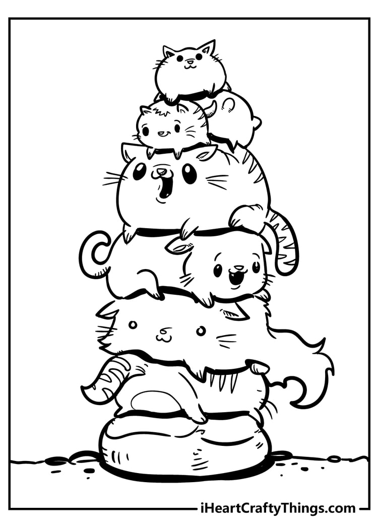 cutest cats printable coloring page