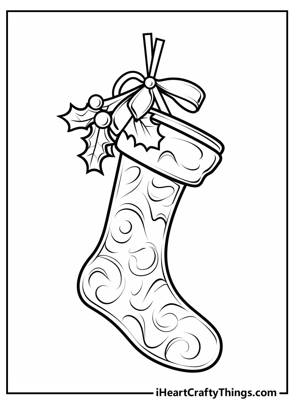 Christmas Stockings Coloring Page For Kids