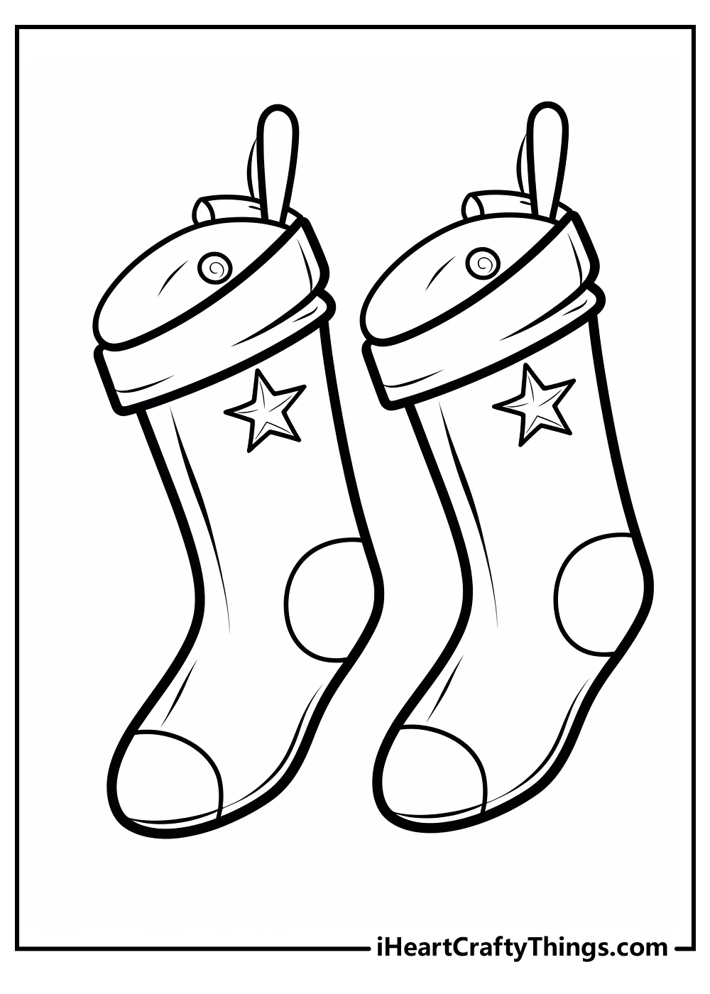 Christmas Stocking Coloring Sheet for kids