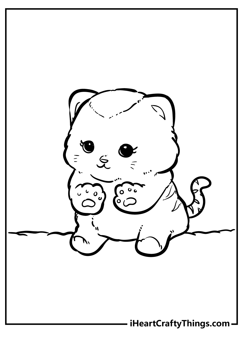 Coloriage kawaii  Cute coloring pages, Cat coloring page