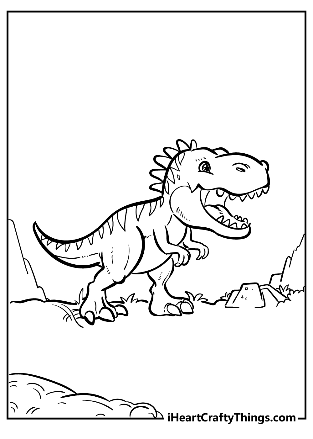 Baby t-rex coloring page free to download and print