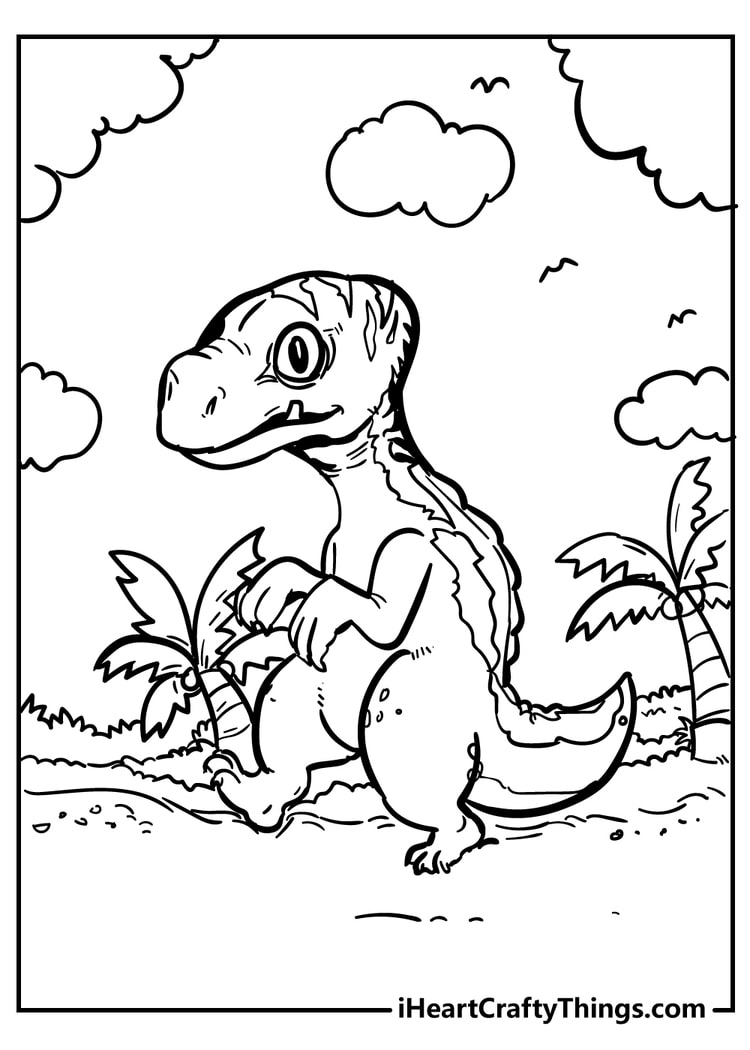 Drawings To Paint & Colour Dinosaur - Print Design 011