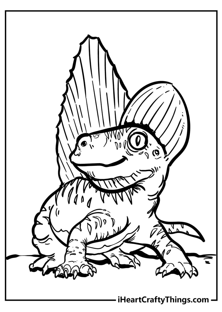 Baby dinosaur with frill coloring sheet printable for preschool