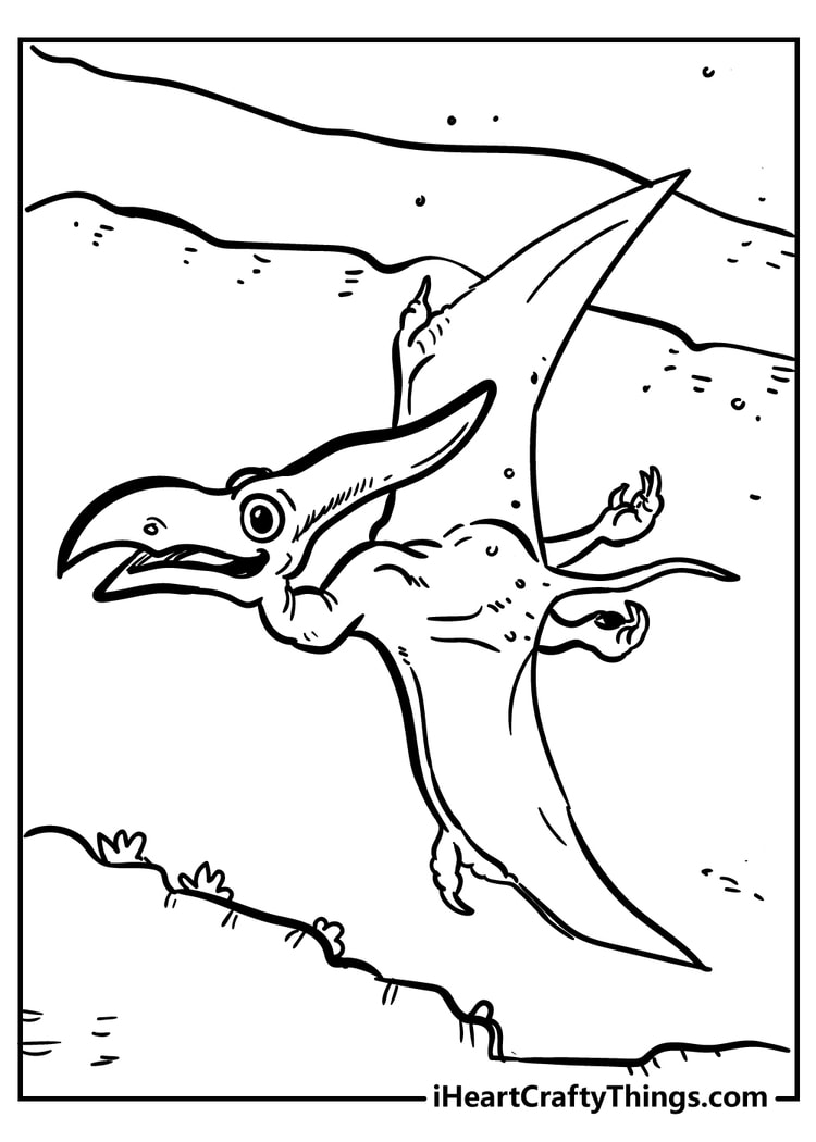 Prehistoric flying dinosaur coloring page