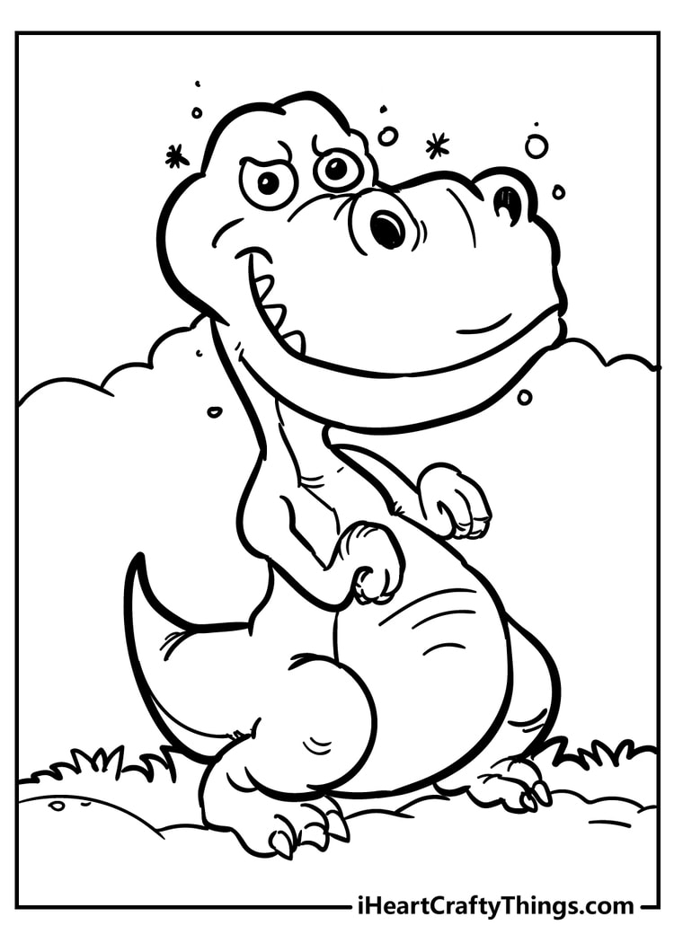 Dinosaur Coloring Pages for Kids Graphic by MyCreativeLife