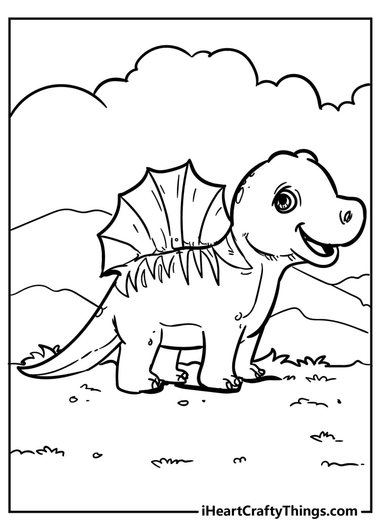 Dinosaur Coloring Pages for Kids Graphic by MyCreativeLife