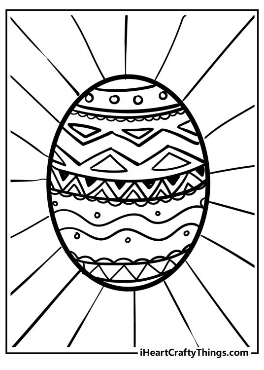 Picture for kids featuring traditionally decorated Easter Egg with intricate patterns