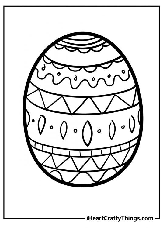 Detailed coloring drawing for children featuring beautifully patterned Easter Egg