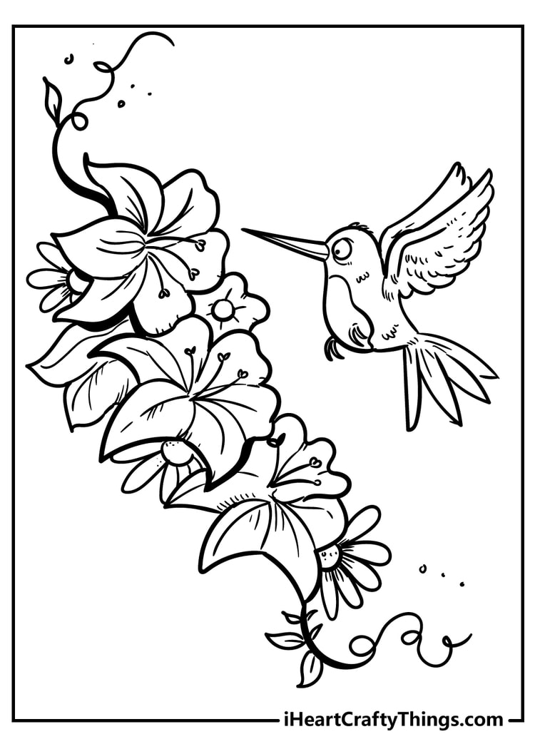 Cute Bird With Flower Coloring Book For Adults Women: Beautiful Flower Bird Adult  Coloring Book For Women Relaxation. Women Flower Bird Coloring Book  (Paperback)