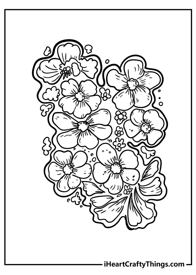 Flower Coloring Pages for kids free download