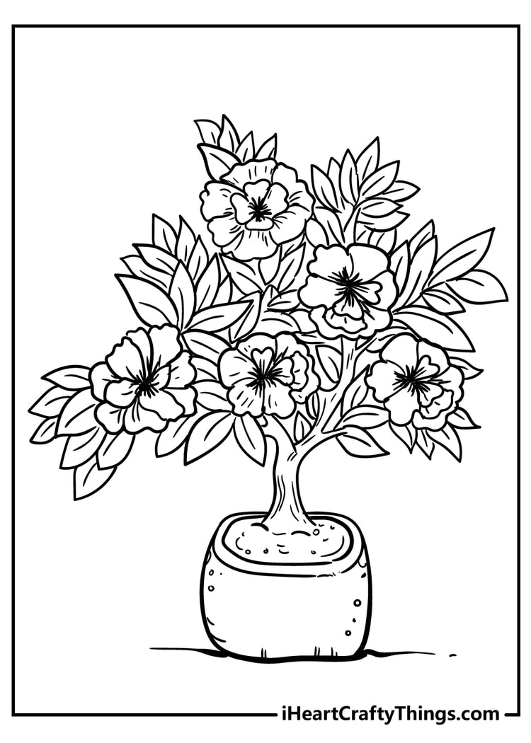 flower coloring book free printable