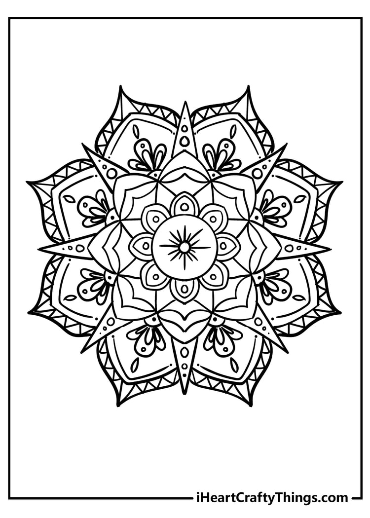 flower coloring page for adults