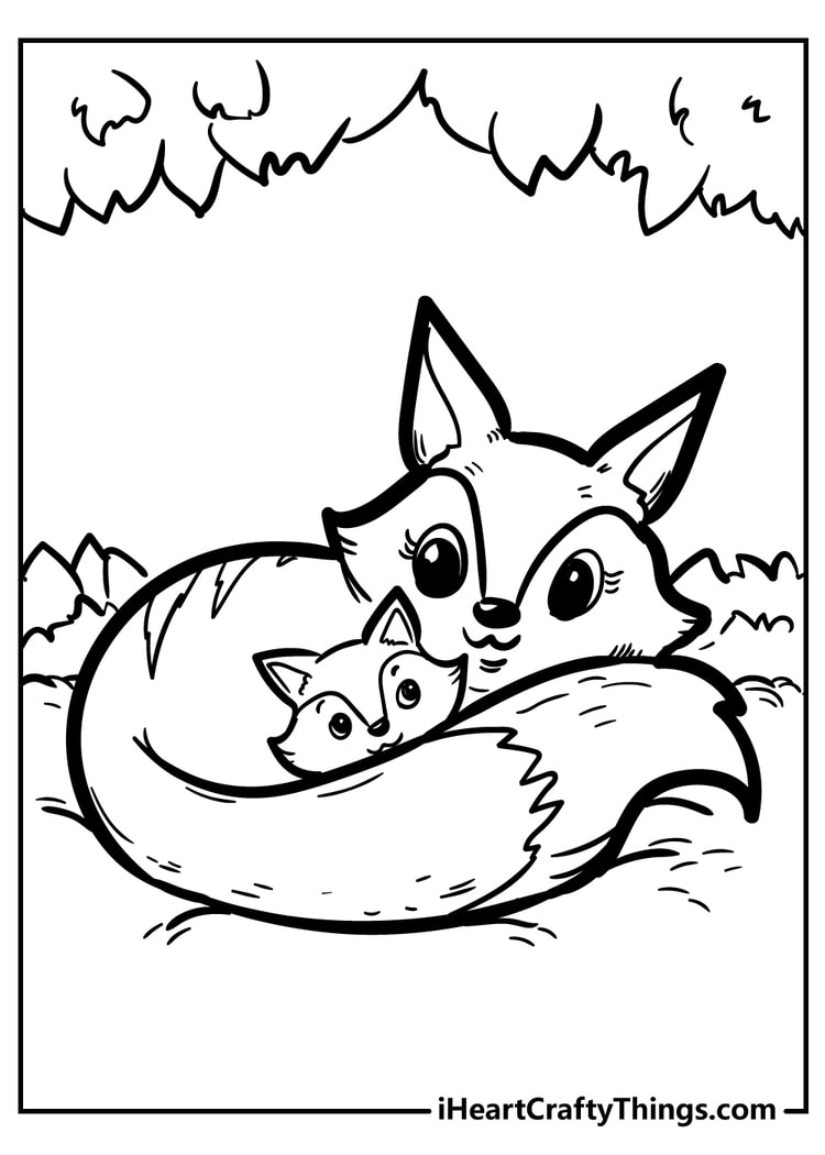 fox coloring pages to print