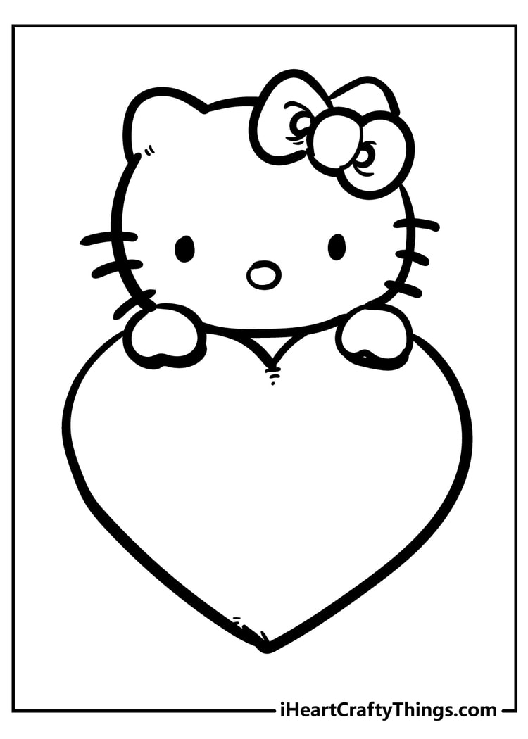 How to Draw Hello Kitty with Heart (Hello Kitty) Step by Step