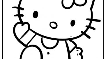 Hello Kitty coloring original Sheet for children free download