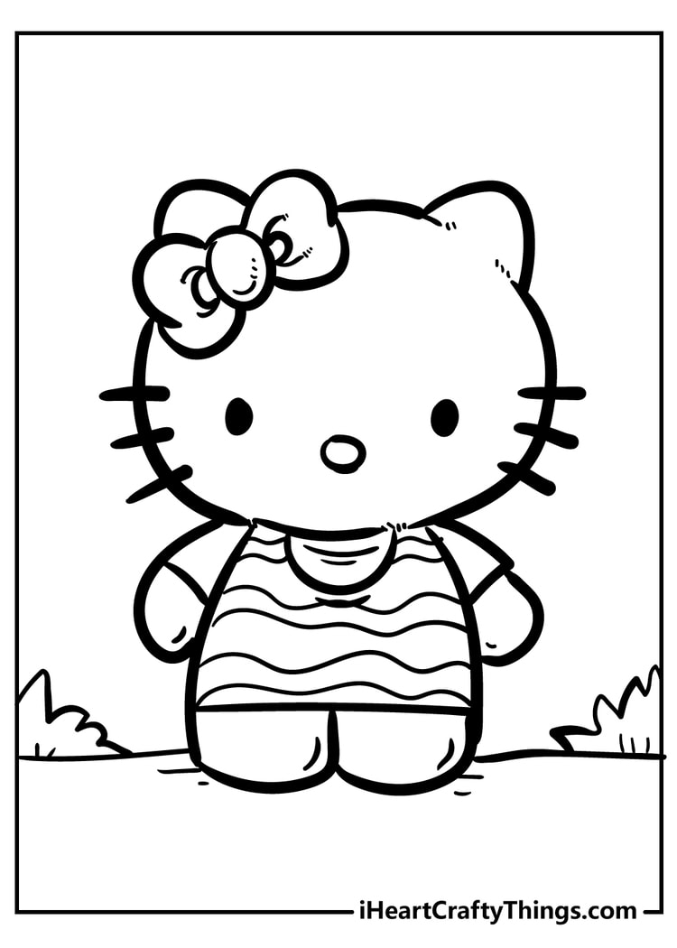 Drawings To Paint & Colour Hello Kitty - Print Design 016