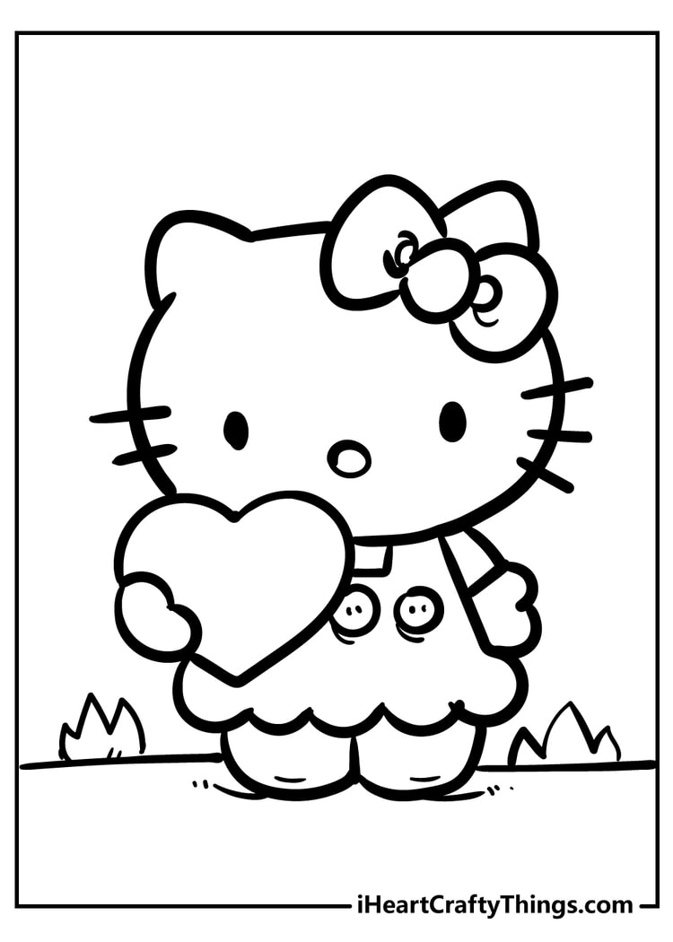 10 Easy Hello Kitty Coloring Pages For Kids That Will Keep Them Entertained for Hours