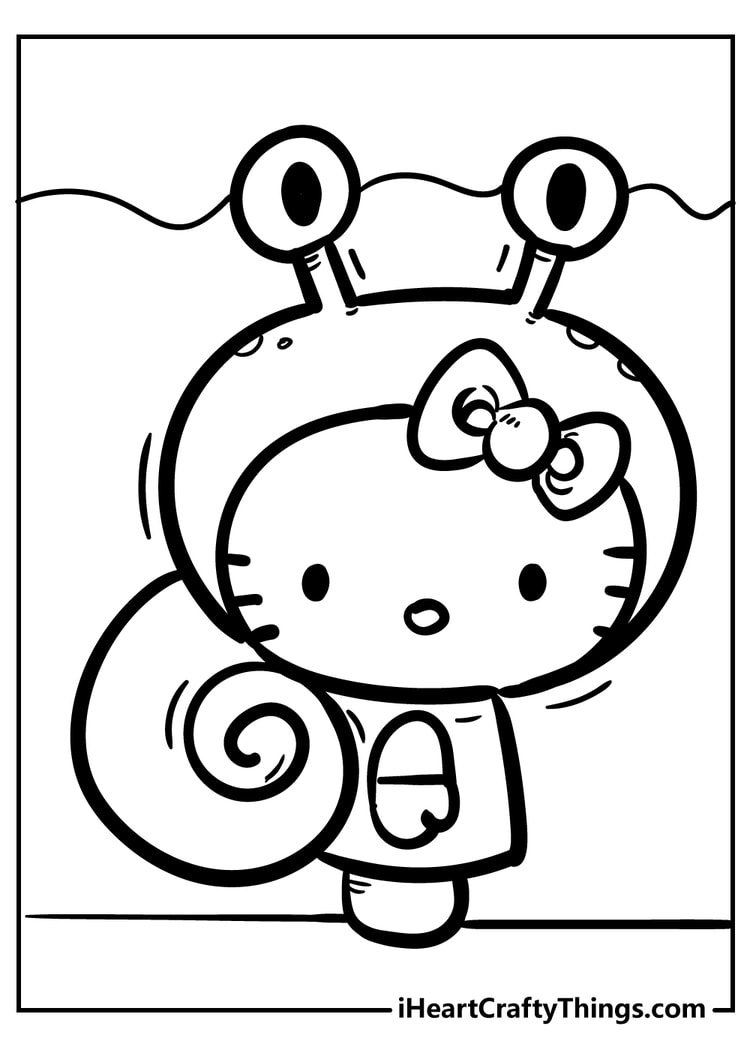 Hello Kitty coloring sheet for children free download