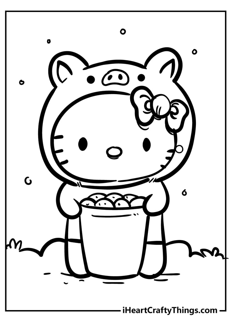 Hello Kitty coloring book for adults free download
