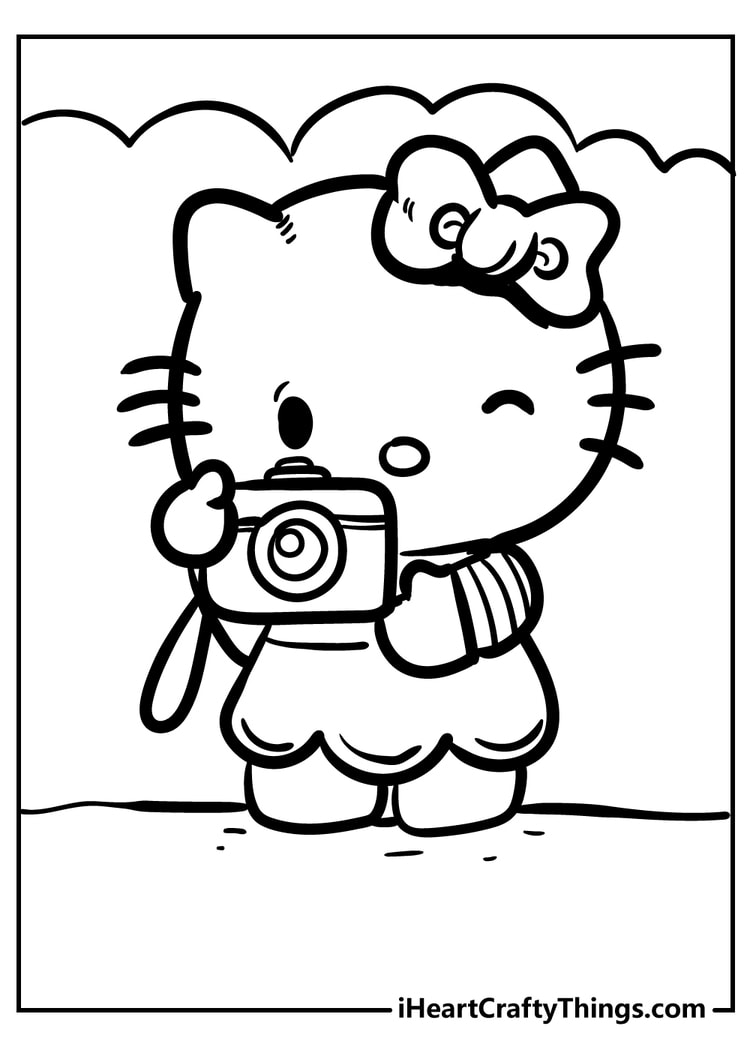 10 Stylish Hello Kitty Dress-Up Coloring Pages for Girls