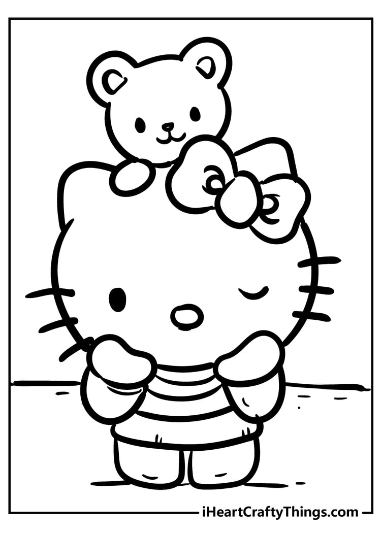 i love you hello kitty coloring pages