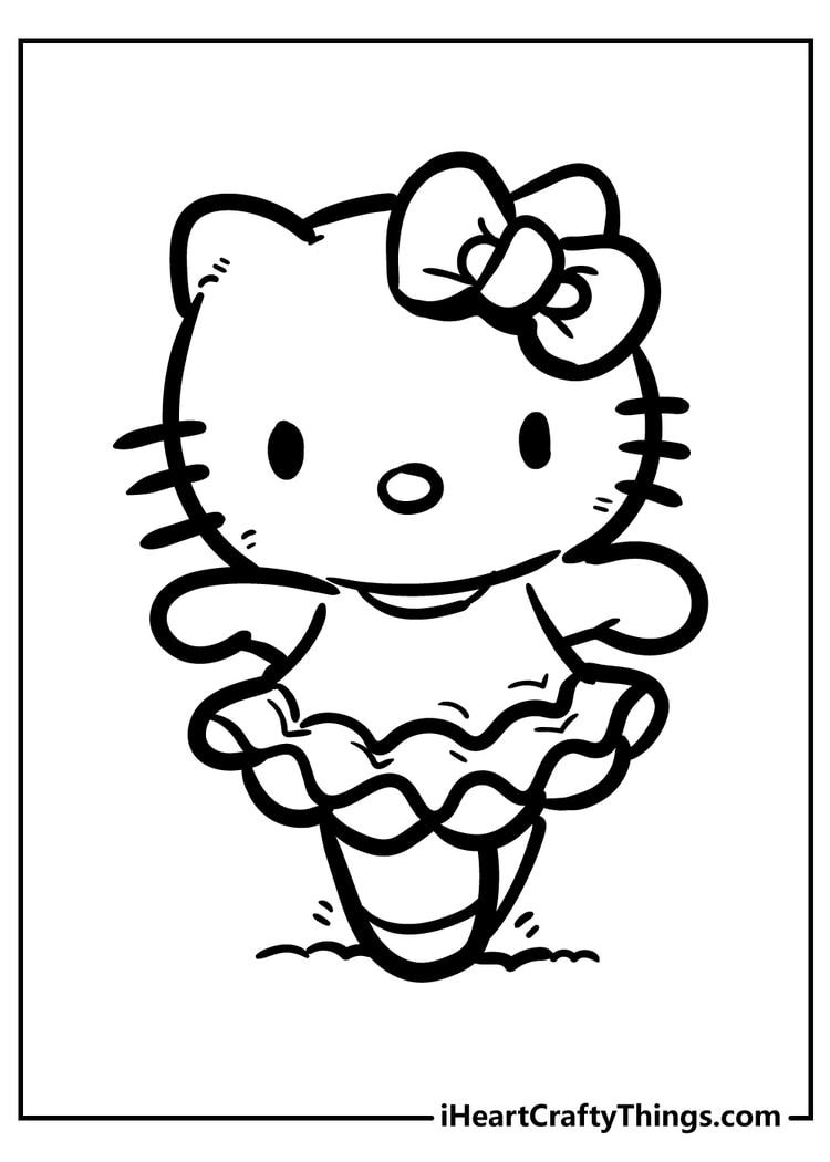 10 Stylish Hello Kitty Dress-Up Coloring Pages for Girls