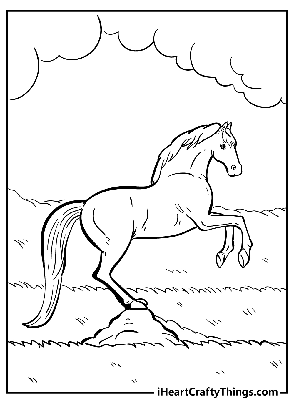 Easy horse coloring pages