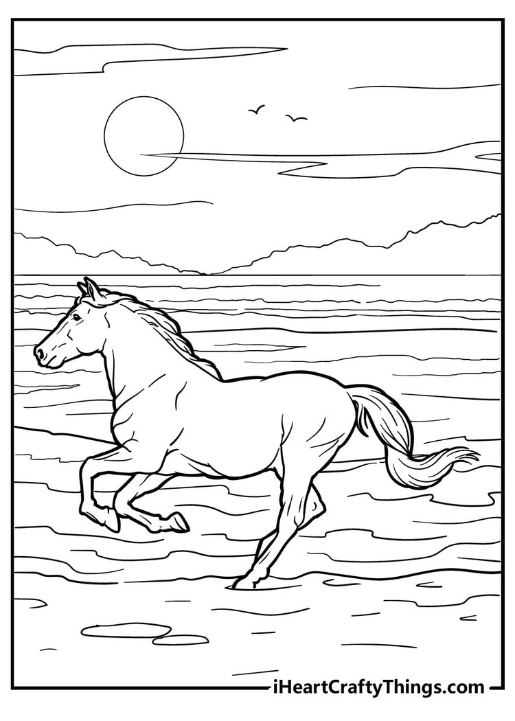 Unique Horse Coloring Book for kids free printable