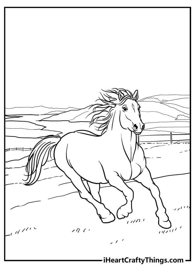 top 55 free printable horse coloring pages online - 40 horse coloring ...